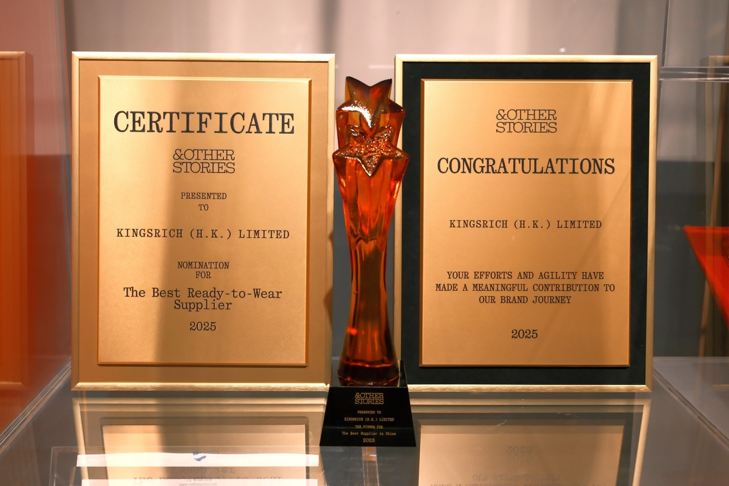 Kingsrich vince il premio come miglior fornitore in Cina per il marchio Premium di H&amp;M e altre storie